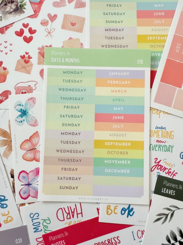 Days & Months Sticker Sheet 015