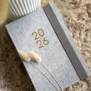 Linen Luxe - Ash Mist - 2026 Dated Daily Planner - Limited Edition